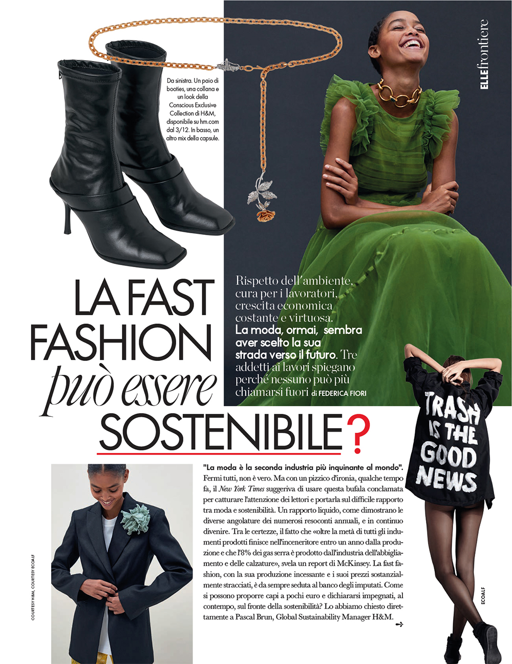 articolo su elle "la fast fashion può essere sostenibile?"